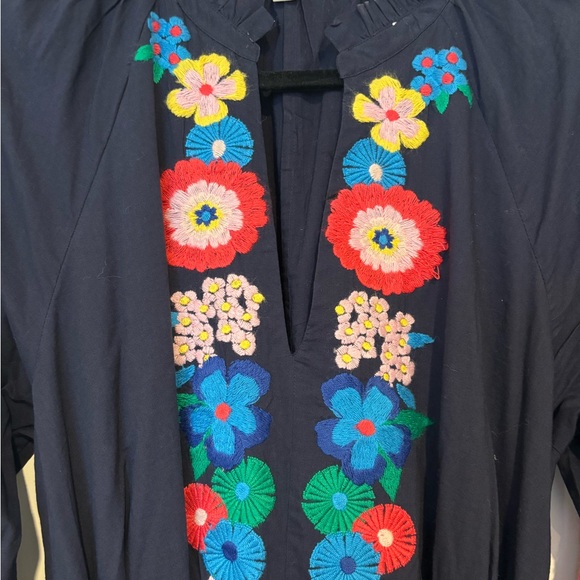 Boden Dark Blue Dress with Multicolor Floral Patterns - Picture 6 of 6